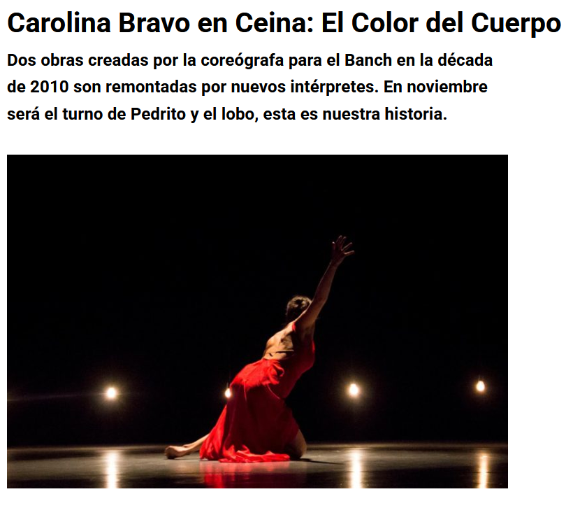 CAROLINA BRAVO en CEINA: El Color del Cuerpo